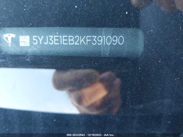 Tesla Model 3 Long Range/performance 2019 5YJ3E1EB2KF391090 Image 9