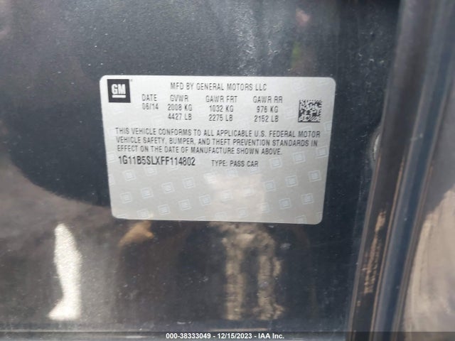 Chevrolet MALIBU LS 2015 1G11B5SLXFF114802 Image 9