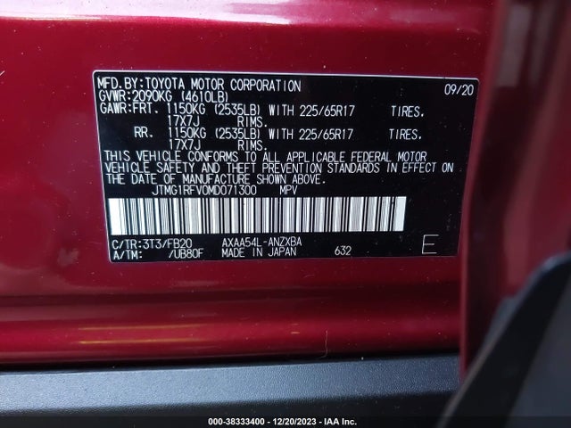 Toyota RAV4 LE 2021 JTMG1RFV0MD071300 Image 9