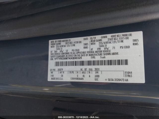1FTYR3XM7KKB90325 Ford Transit-250