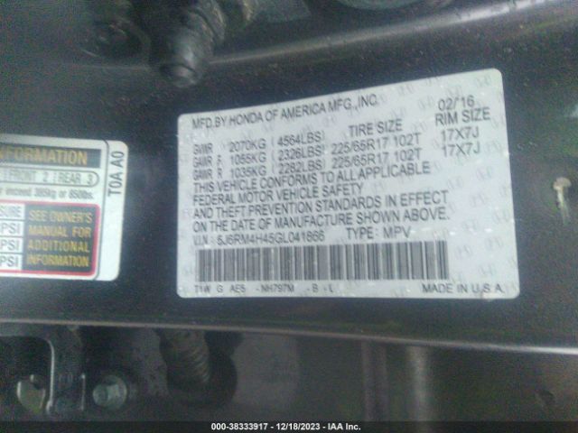5J6RM4H45GL041866 Honda CR-V SE