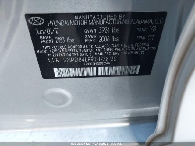5NPD84LF9JH238130 Hyundai Elantra Value Edition