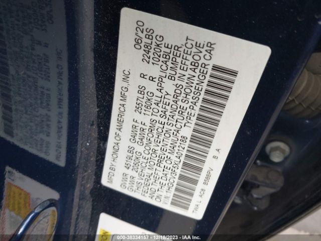 1HGCV3F5XLA012188 Honda Accord Hybrid Ex-l
