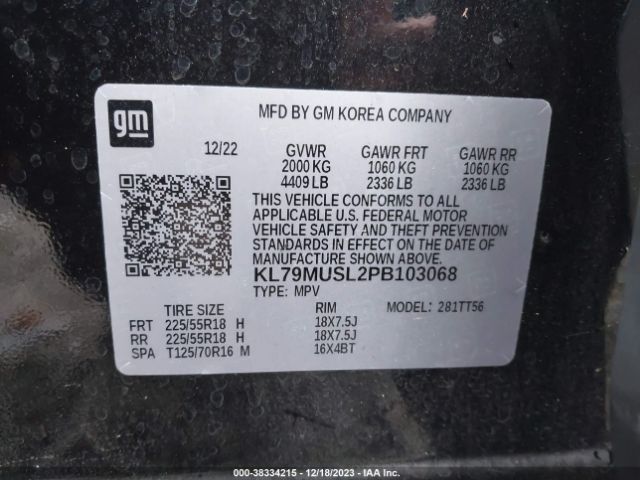 KL79MUSL2PB103068 Chevrolet Trailblazer Awd Rs