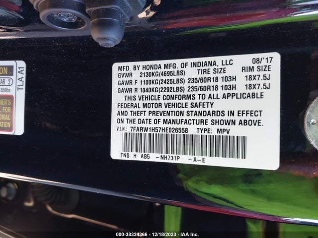Honda CR-V EX 2017 7FARW1H57HE026558 Image 9