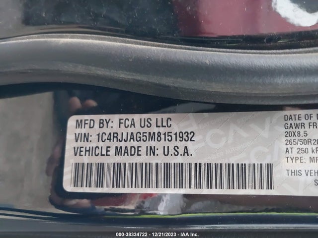 1C4RJJAG5M8151932 Jeep Grand Cherokee L Altitude 4x2