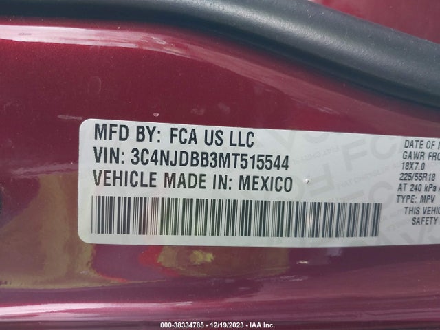 3C4NJDBB3MT515544 Jeep Compass Altitude 4x4