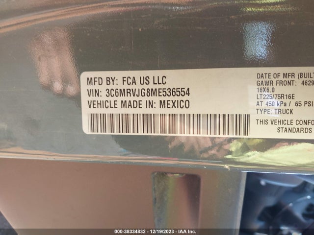 3C6MRVJG8ME536554 RAM Promaster 3500 Cargo Van High Roof 159 Wb Ext