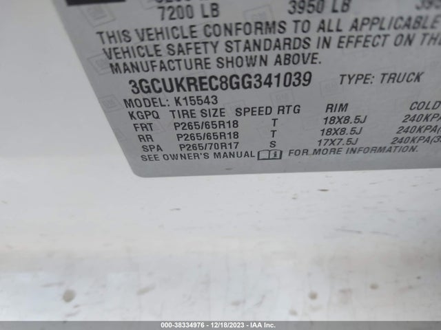 Chevrolet Silverado 1500 2lt 2016 3GCUKREC8GG341039 Image 9