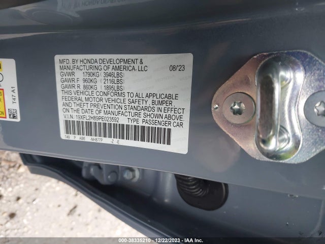 2023 HONDA CIVIC SPORT VIN: 19XFL2H89PE023592