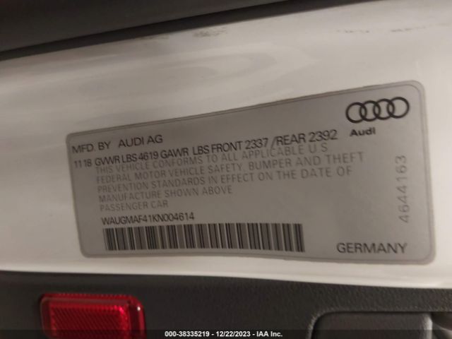 WAUGMAF41KN004614 Audi A4 40 Premium/40 Titanium Premium