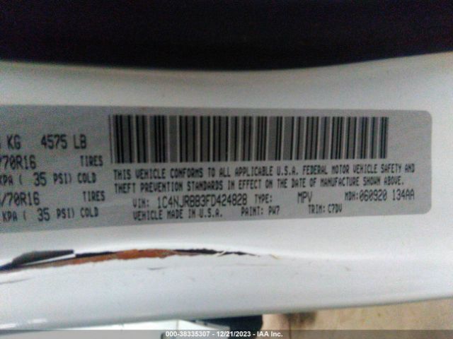 1C4NJRBB3FD424828 Jeep Patriot Sport