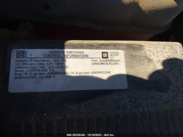 Chevrolet Suburban 2wd Lt 2020 1GNSCHKC6LR122892 Image 9