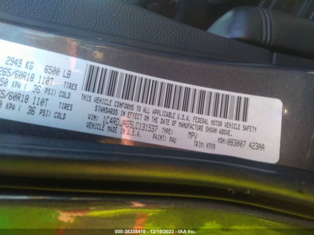 2020 DODGE DURANGO 1C4RDJAG5LC131537 Photo 8