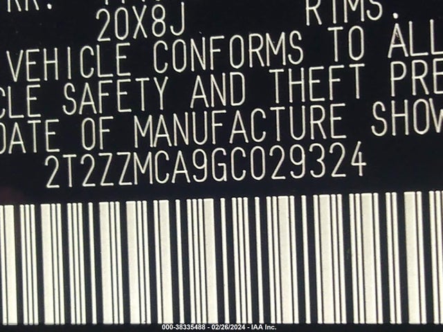 2T2ZZMCA9GC029324 Lexus RX 350