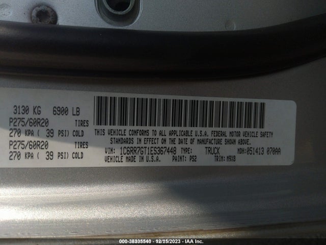 RAM 1500 Big Horn 2014 1C6RR7GT1ES367448 Image 9