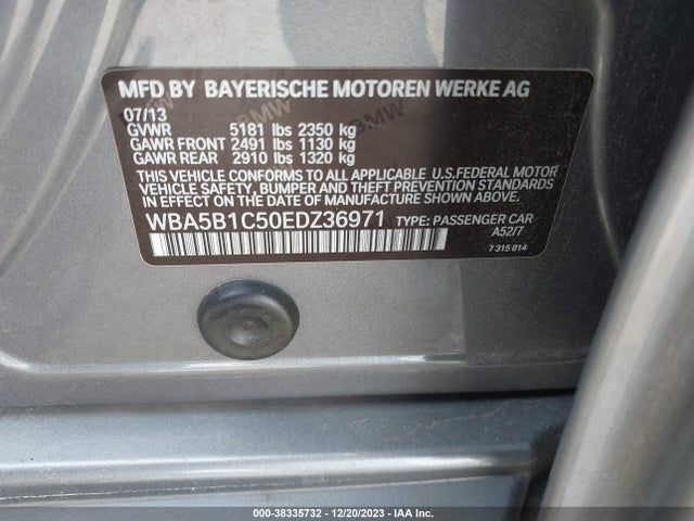BMW 535i 2014 WBA5B1C50EDZ36971 Image 9