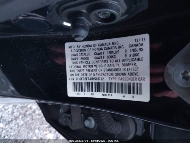 2HGFC2F74JH518712 Honda CIVIC EX