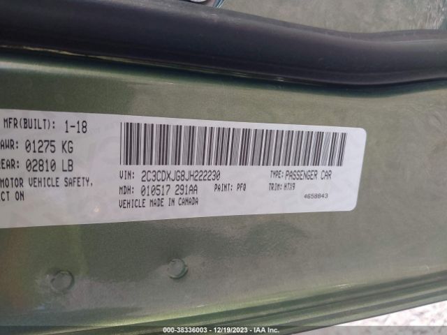 2C3CDXJG8JH222230 Dodge Charger Gt Awd