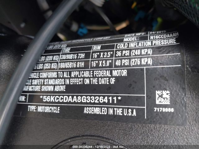 2016 INDIAN MOTORCYCLE CO. CHIEF 56KCCDAA8G3326411 Photo 9