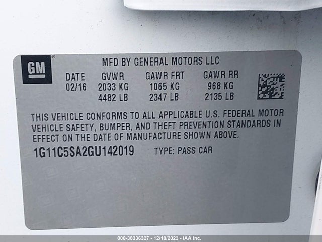 Chevrolet Malibu Limited Lt 2016 1G11C5SA2GU142019 Image 9