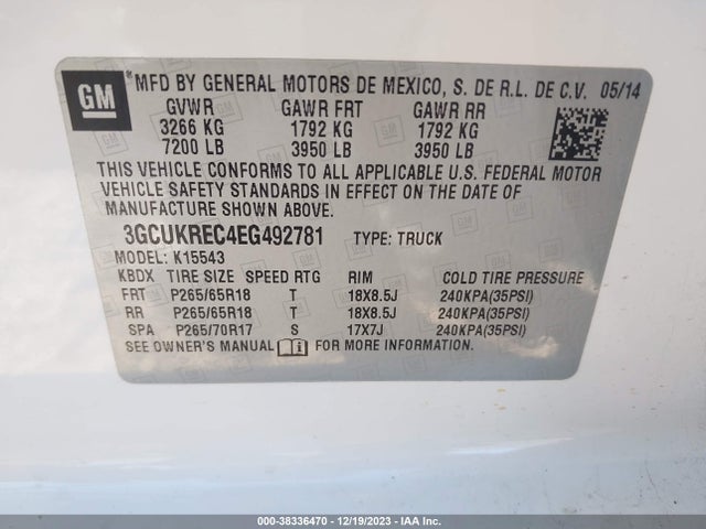 Chevrolet Silverado 1500 1lt 2014 3GCUKREC4EG492781 Image 9