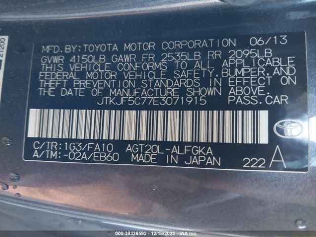 JTKJF5C77E3071915 Scion TC