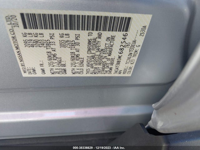 2021 NISSAN ROGUE SV INTELLIGENT AWD VIN: 5N1AT3BB5MC682546