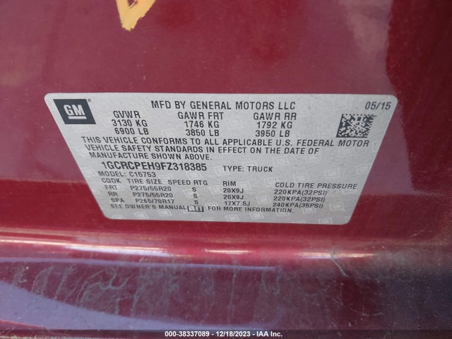 Chevrolet Silverado 1500 Ls 2015 1GCRCPEH9FZ318385 Image 9