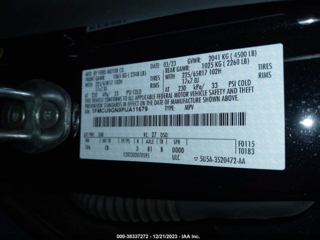 1FMCU9GN9PUA11679 Ford Escape Active