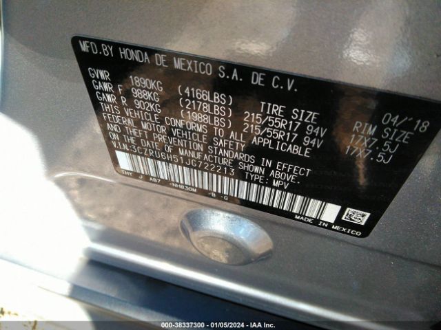 3CZRU6H51JG722213 Honda HR-V EX