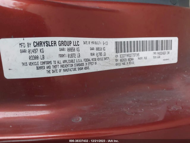 2013 FIAT 500 3C3CFFAR3DT737105 Photo 8