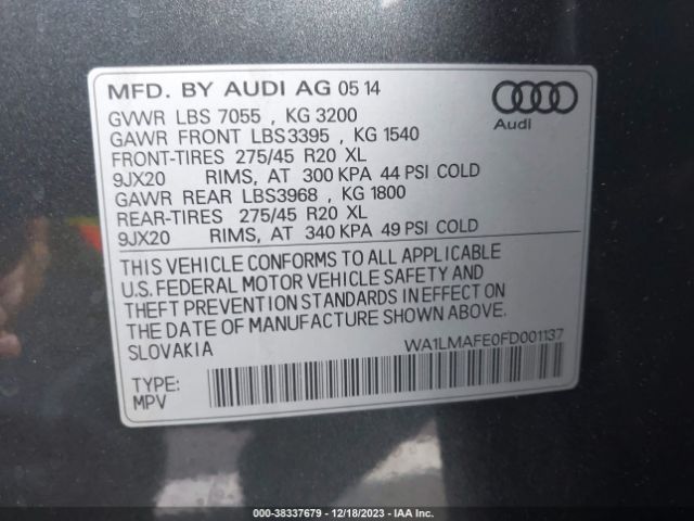 2015 AUDI Q7 WA1LMAFE0FD001137 Photo 8
