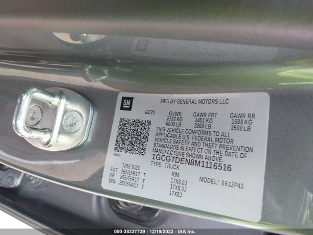 Chevrolet Colorado 2021 1GCGTDEN8M1116516 Image 9