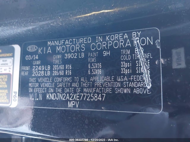 KIA Soul 2014 KNDJN2A2XE7725847 Image 9