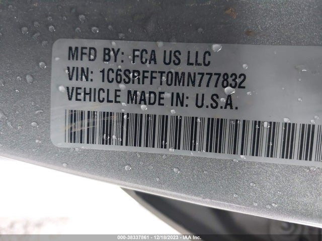 RAM 1500 Big Horn  4x4 5'7 Box 2021 1C6SRFFT0MN777832 Image 9