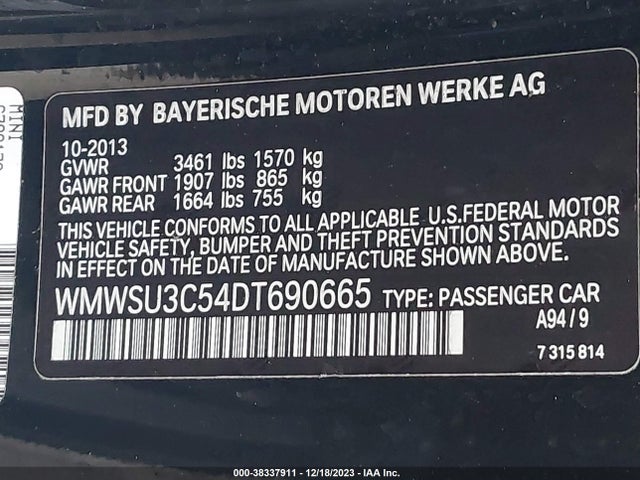 2013 MINI HARDTOP WMWSU3C54DT690665 Photo 8