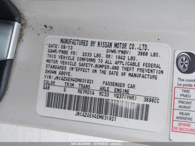 JN1AZ4EH4EM631921 Nissan 370Z