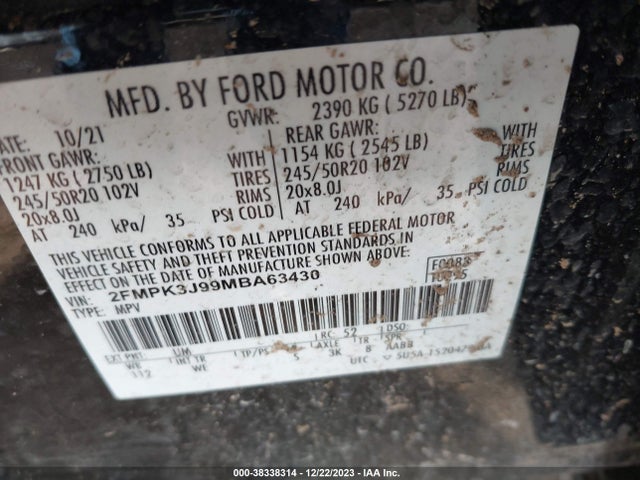 Ford Edge St-line 2021 2FMPK3J99MBA63430 Image 9