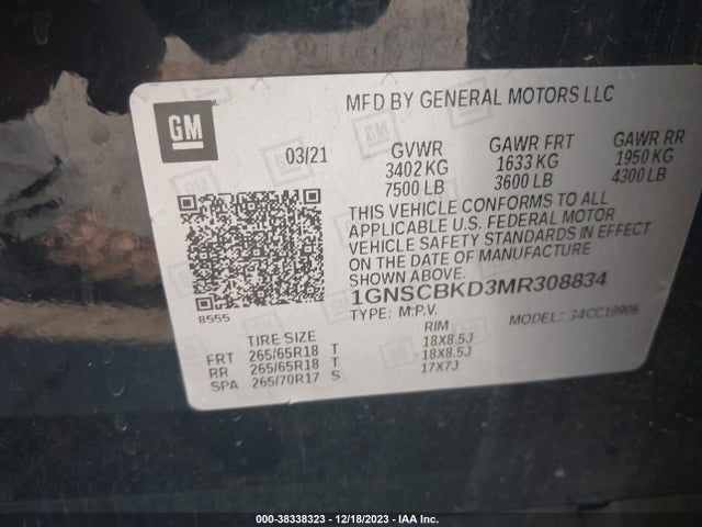 Chevrolet Suburban 2wd Ls 2021 1GNSCBKD3MR308834 Image 9