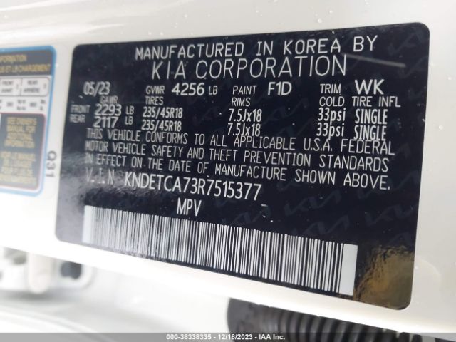 KNDETCA73R7515377 KIA Seltos Sx Turbo