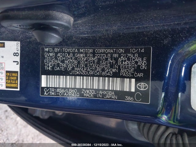 Toyota Prius Four 2015 JTDKN3DU9F0418543 Image 9