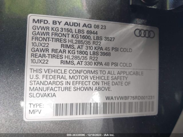 2024 AUDI SQ7 WA1VWBF75RD001231 Photo 8