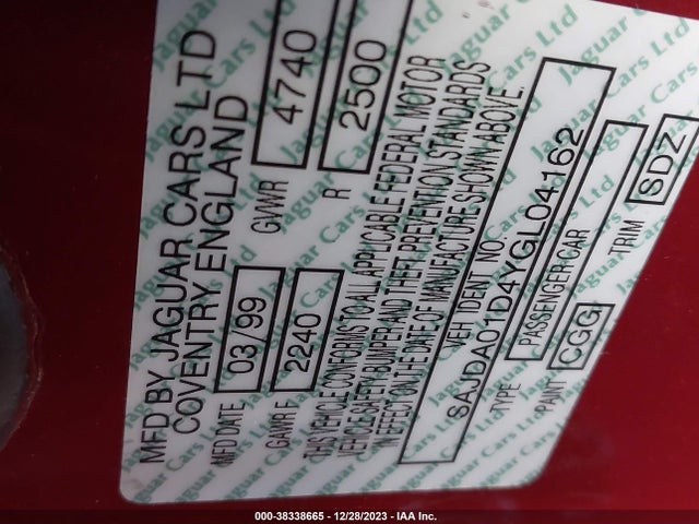 2000 JAGUAR S-TYPE SAJDA01D4YGL04162 Photo 8