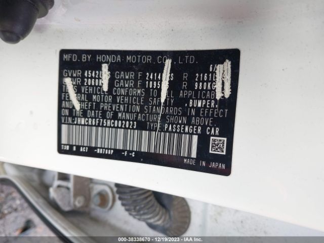 JHMCR6F75HC002023 Honda Accord Hybrid Touring