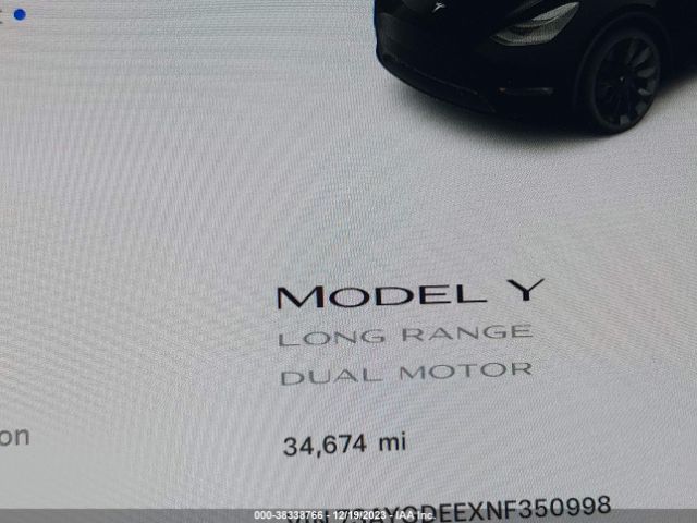 7SAYGDEEXNF350998 Tesla Model Y Long Range Dual Motor All-wheel Drive