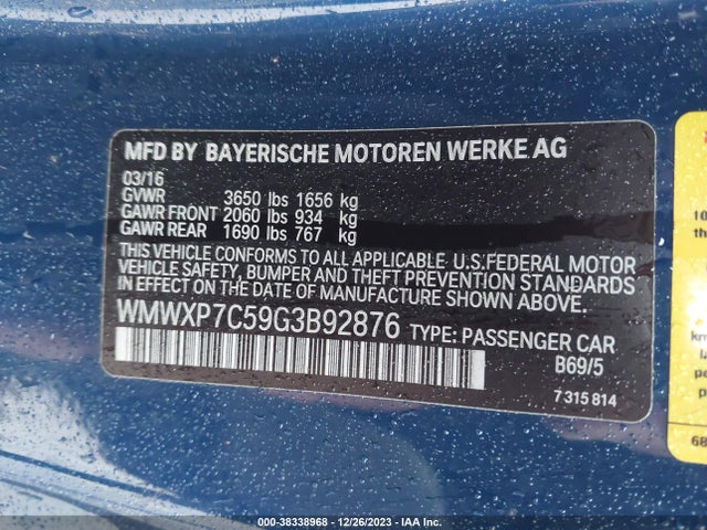 2016 MINI HARDTOP WMWXP7C59G3B92876 Photo 8
