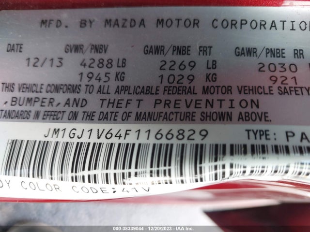 Mazda Mazda6 I Touring 2015 JM1GJ1V64F1166829 Image 9