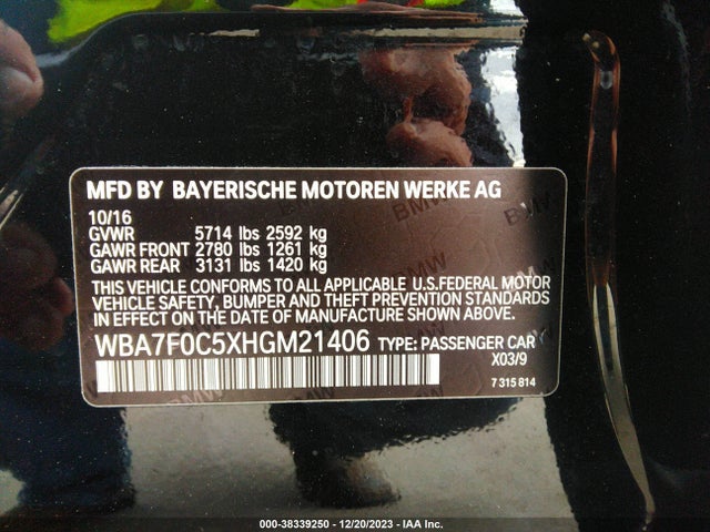 WBA7F0C5XHGM21406 BMW 750i
