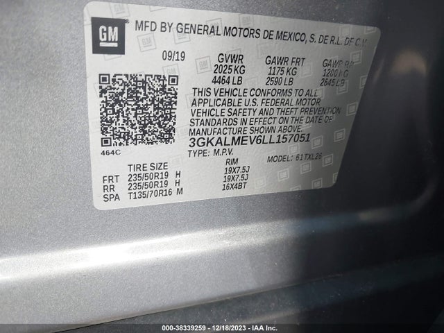 3GKALMEV6LL157051 GMC Terrain Fwd Sle